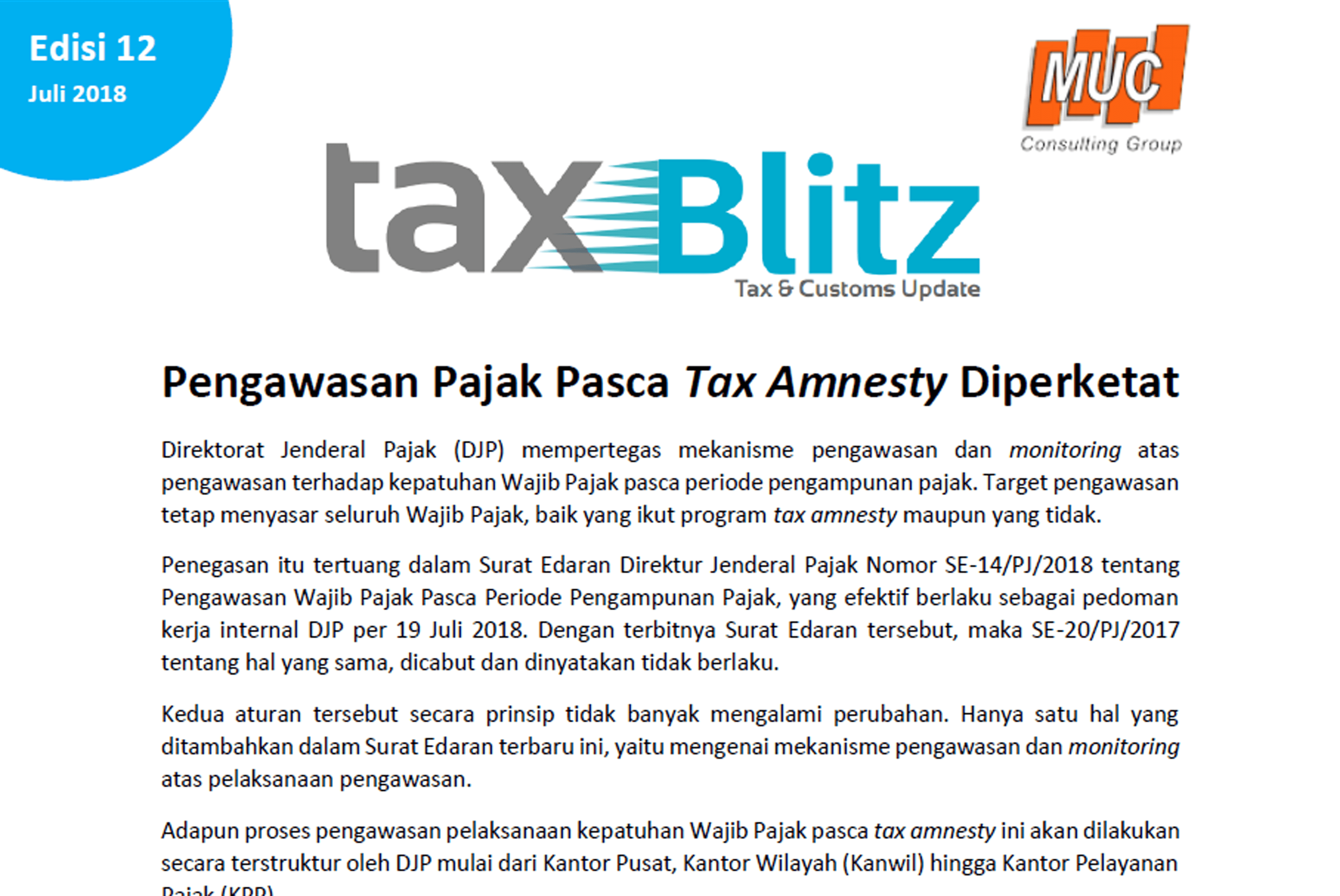 Pengawasan Pajak Pasca Tax Amnesty Diperketat